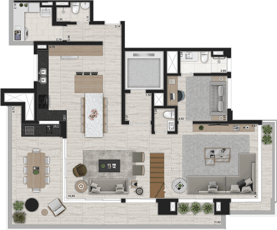 Planta Cobertura Duplex Inferior