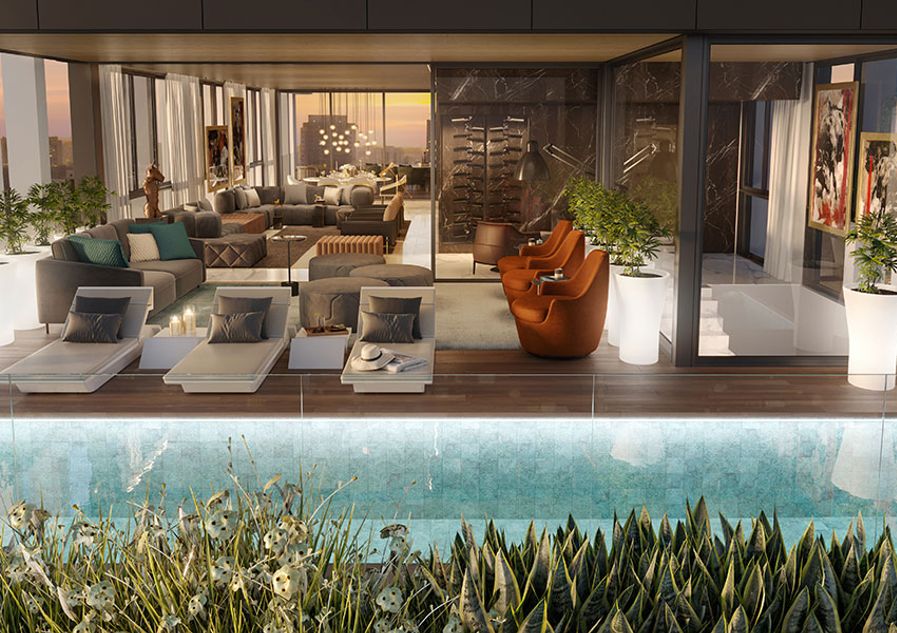 Concepção artística <br>da piscina da cobertura