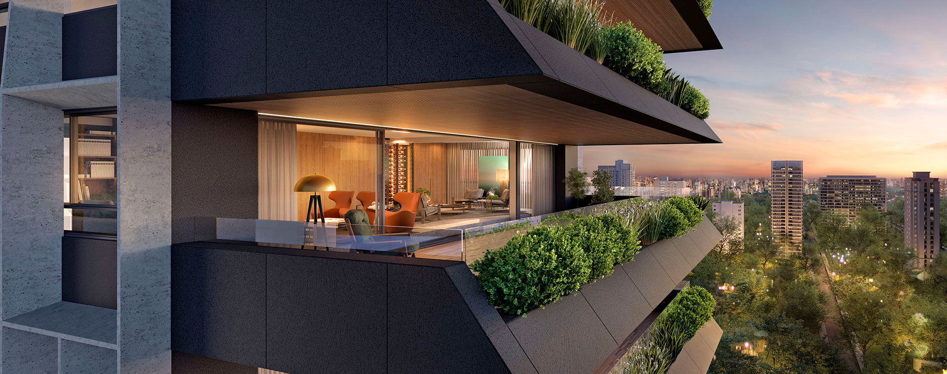 Concepção artística do terraço