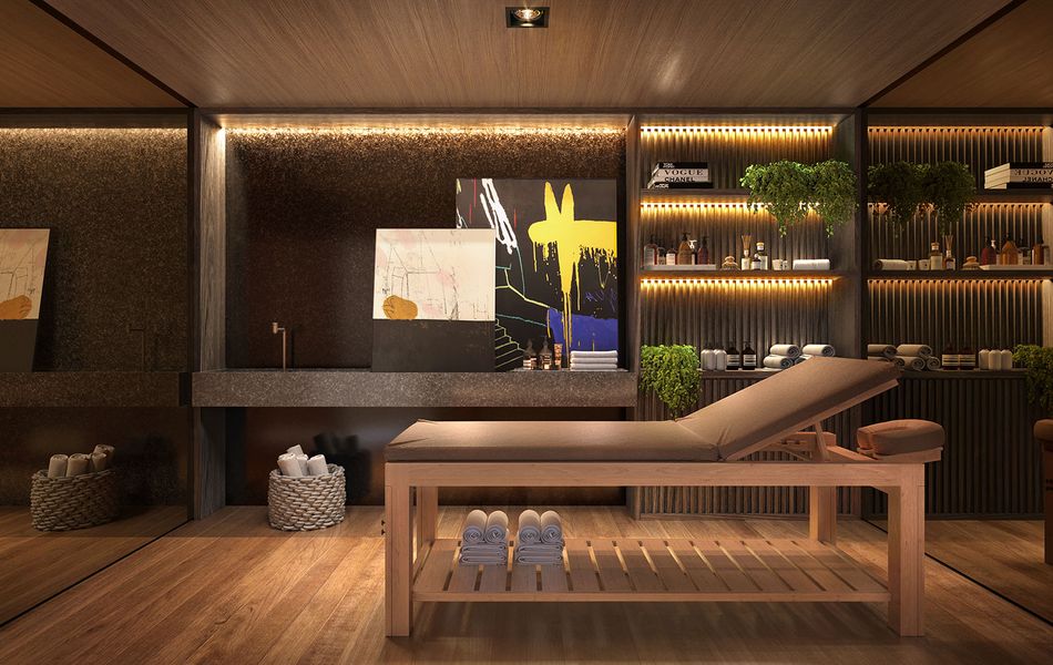 Concepção artística <br>da sala de massagem