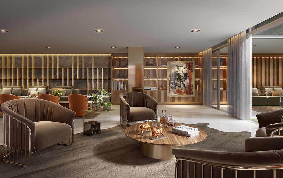 Concepção artística <br>do lounge festas