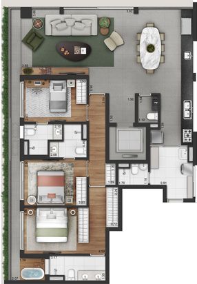 149 m²,3 Suítes,2 Vagas