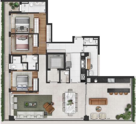 197 m²,3 Suítes,3 Vagas
