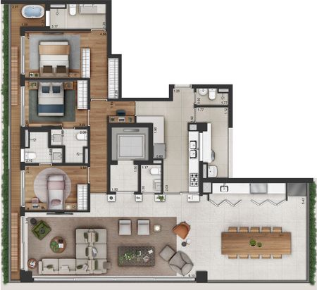 197 m²,3 Suítes,3 Vagas